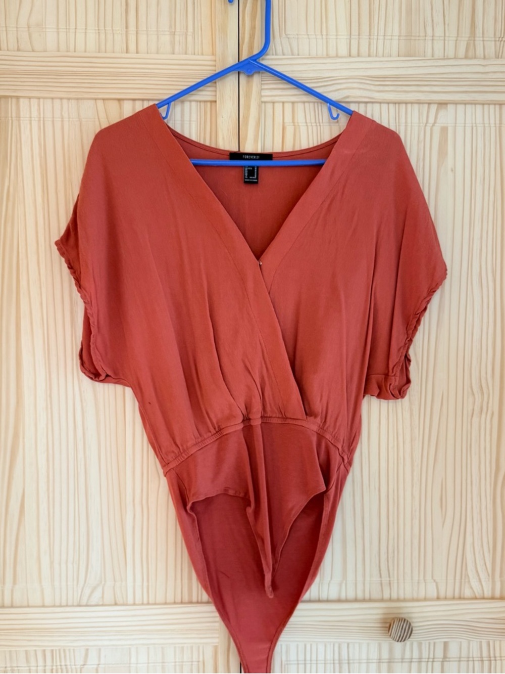 Forever 21 Rust Wrap Front Bodysuit